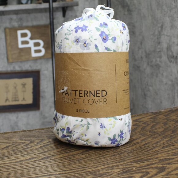 NWT Ienjoy Home Soft 3-Piece Set with Shams Blossom Light Blue King / Cal King - Picture 7 of 11